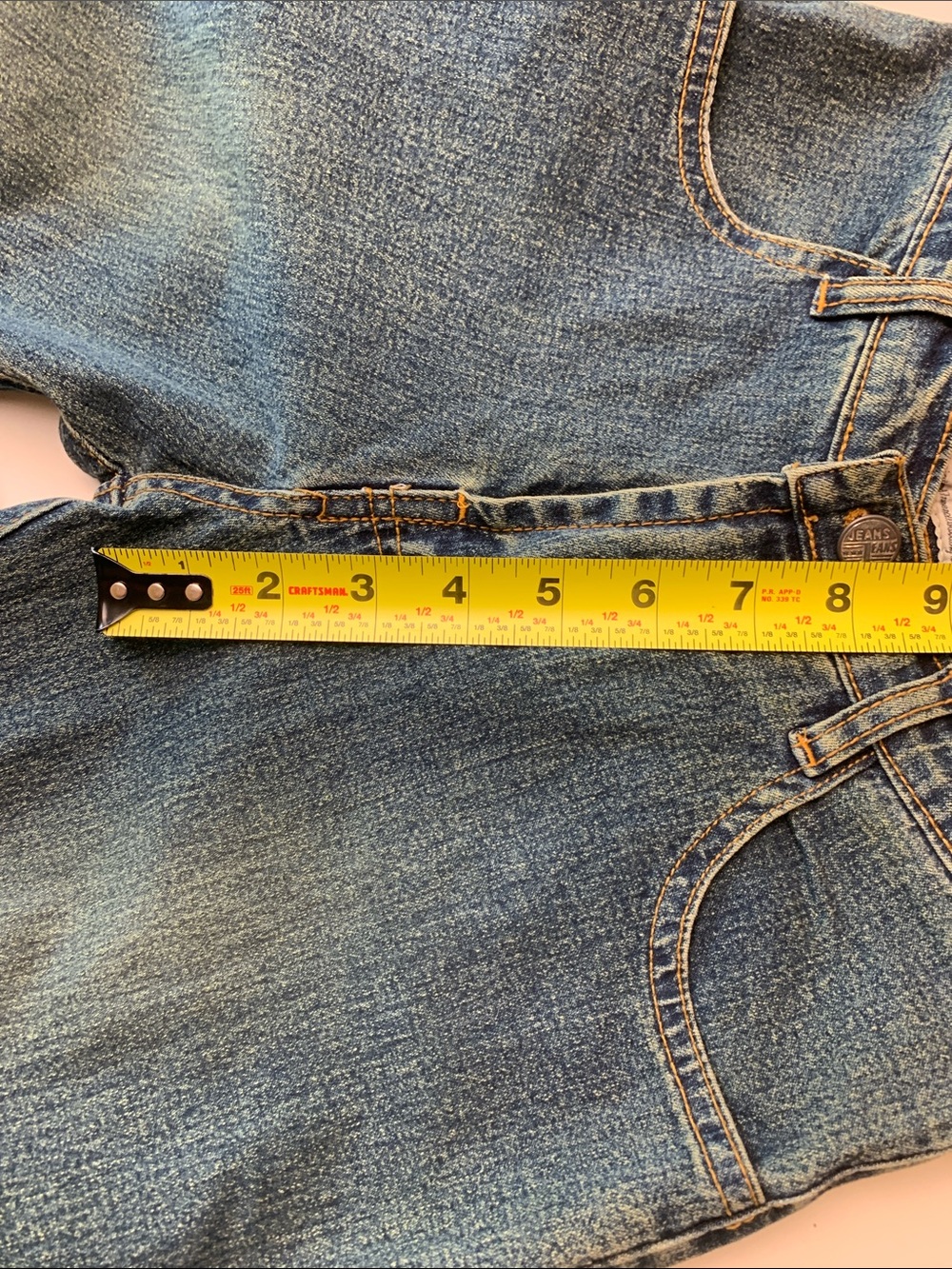 Moda Vintage Blue Denim Flare Jeans with Embroidered Hem Size 27 - Picture 8 of 14